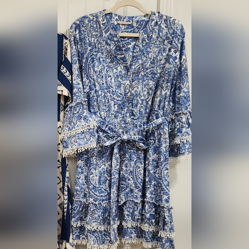 Soft Surroundings Blue Paisley Dress. Size 1X